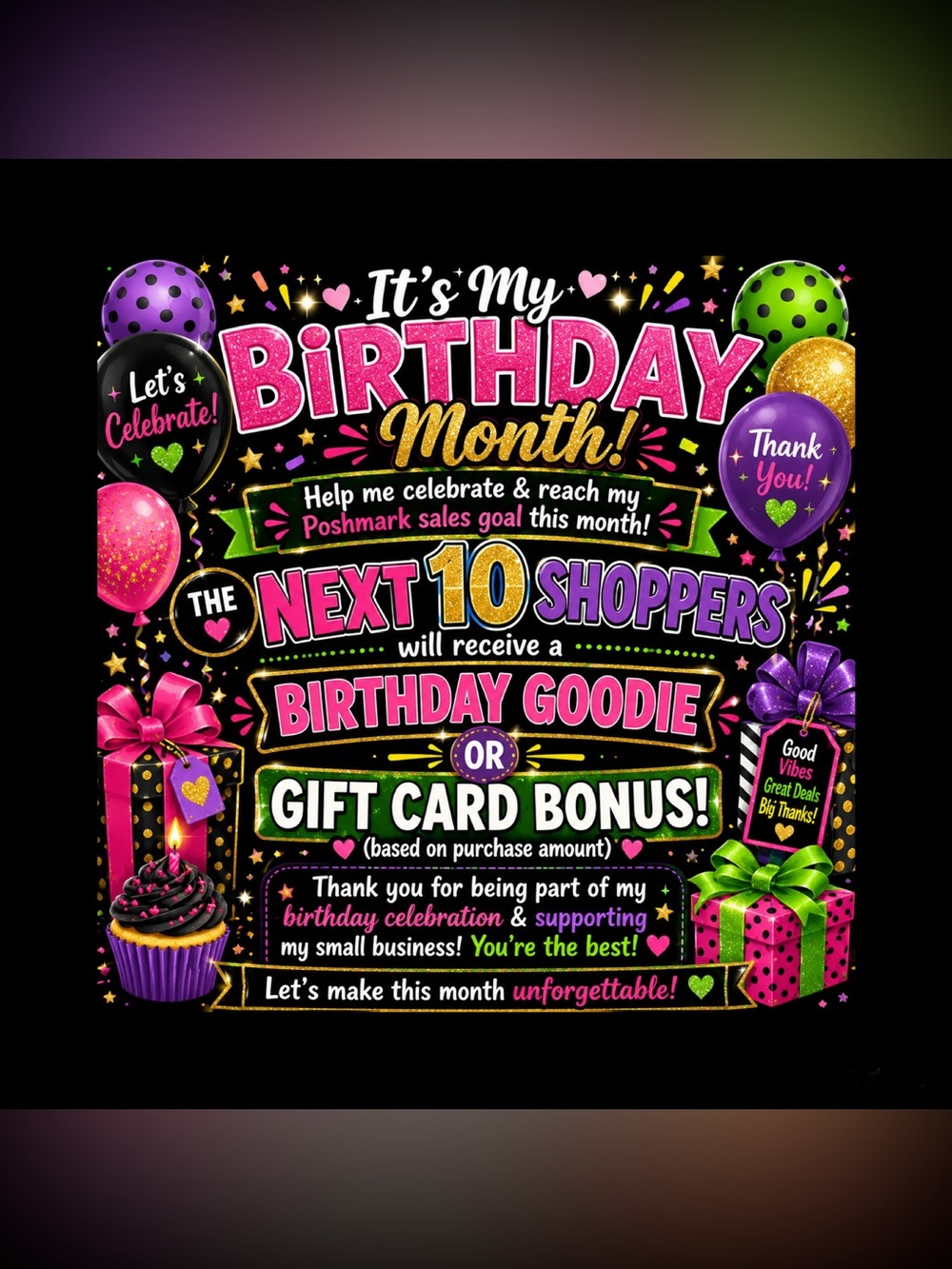 JUNE MONTHLY GOAL ๐๐๐โ๏ธ๐๐ค๐ฉท๐๐๐ฉท๐๐FREE GIFT -4 the Month of my Celebration Birthday - Picture 1 of 1